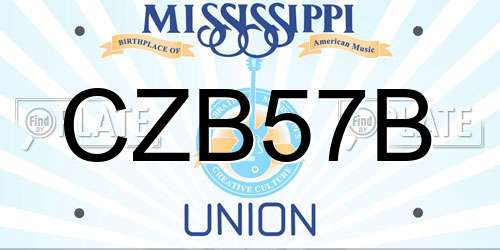 CZB57B Mississippi License Plate