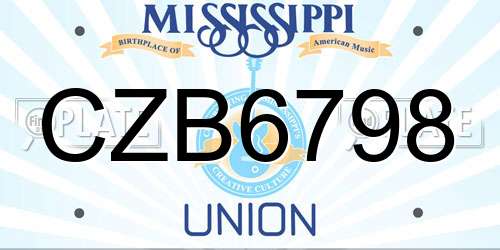CZB6798 Mississippi License Plate