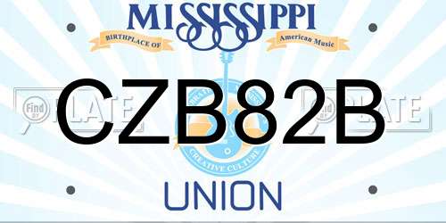 CZB82B Mississippi License Plate