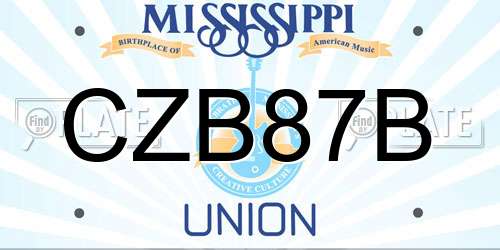 CZB87B Mississippi License Plate