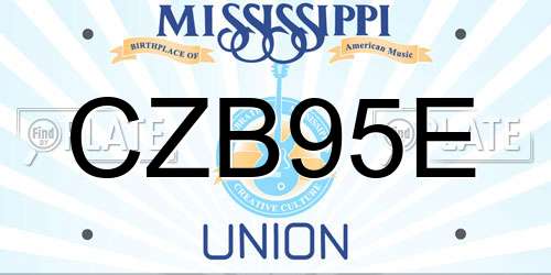CZB95E Mississippi License Plate