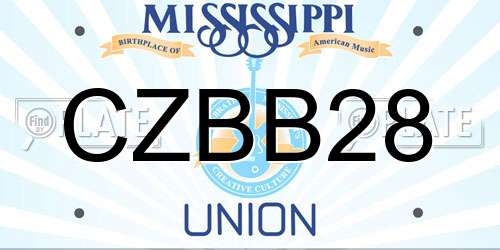 CZBB28 Mississippi License Plate