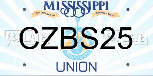 CZBS25 Mississippi License Plate