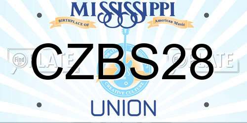 CZBS28 Mississippi License Plate