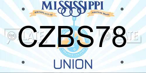 CZBS78 Mississippi License Plate