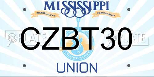 CZBT30 Mississippi License Plate
