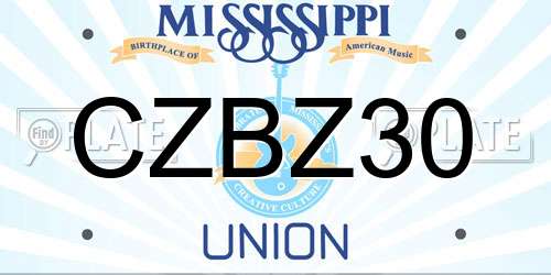 CZBZ30 Mississippi License Plate