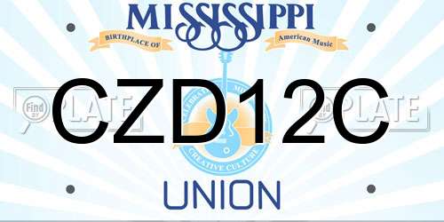 CZD12C Mississippi License Plate