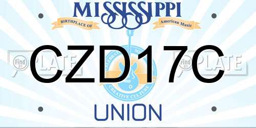 CZD17C Mississippi License Plate