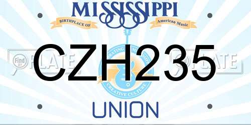 CZH235 Mississippi License Plate