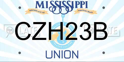 CZH23B Mississippi License Plate