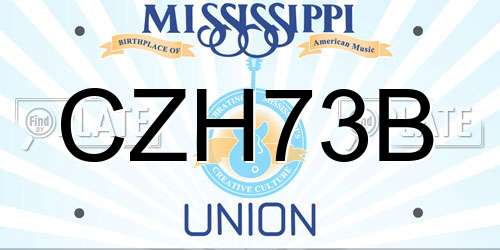CZH73B Mississippi License Plate