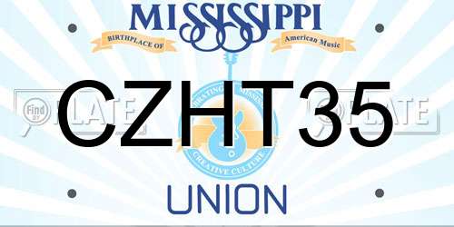 CZHT35 Mississippi License Plate