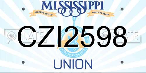 CZI2598 Mississippi License Plate