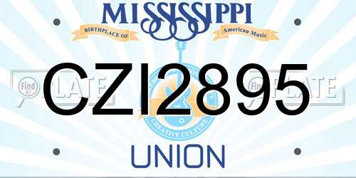 CZI2895 Mississippi License Plate