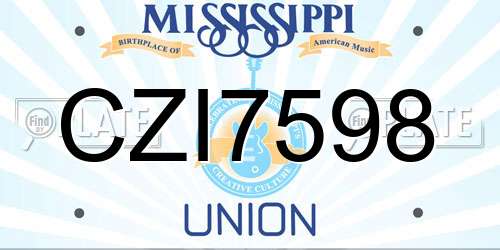 CZI7598 Mississippi License Plate