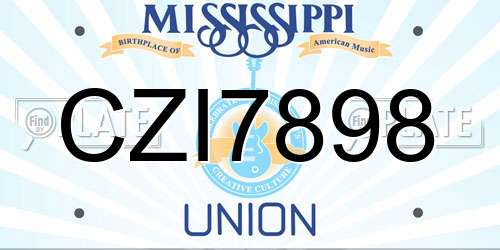 CZI7898 Mississippi License Plate