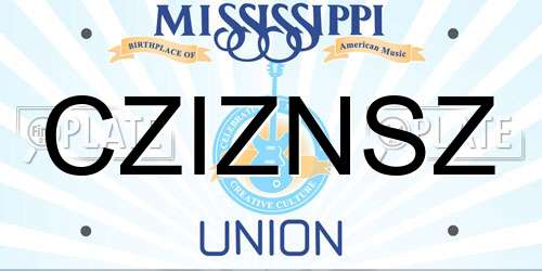 CZIZNSZ Mississippi License Plate