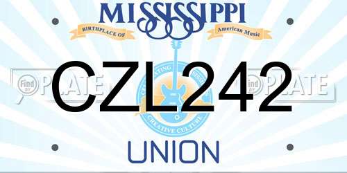 CZL242 Mississippi License Plate