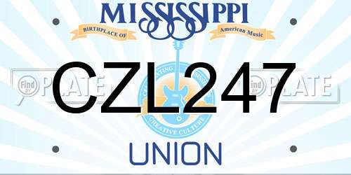 CZL247 Mississippi License Plate