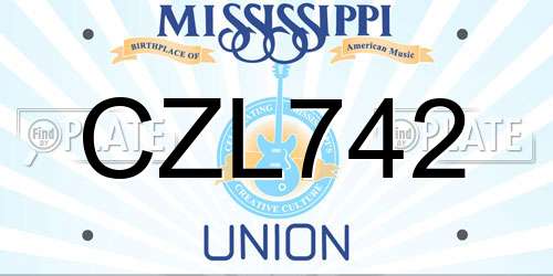 CZL742 Mississippi License Plate
