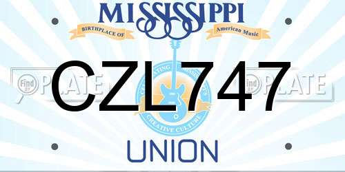 CZL747 Mississippi License Plate
