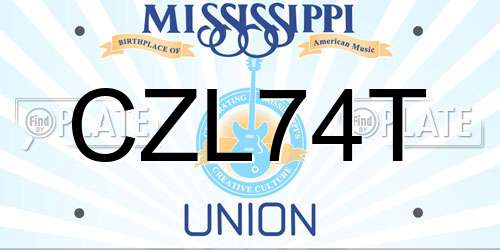 CZL74T Mississippi License Plate