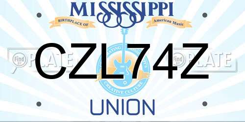CZL74Z Mississippi License Plate