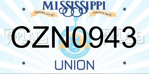 CZN0943 Mississippi License Plate