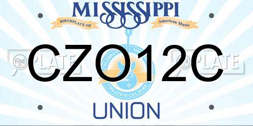 CZO12C Mississippi License Plate