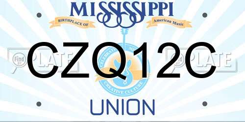 CZQ12C Mississippi License Plate