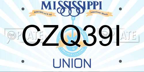 CZQ39I Mississippi License Plate