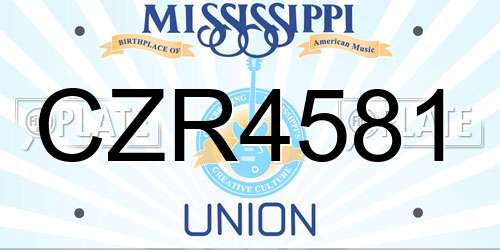 CZR4581 Mississippi License Plate