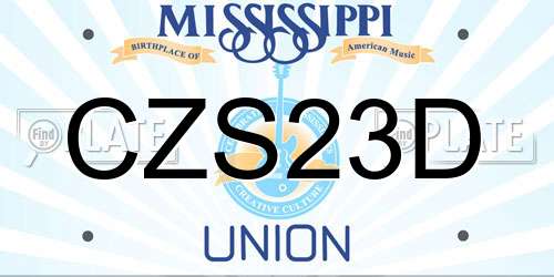 CZS23D Mississippi License Plate
