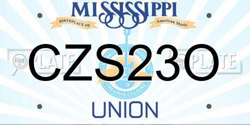 CZS23O Mississippi License Plate