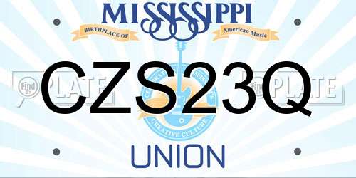 CZS23Q Mississippi License Plate