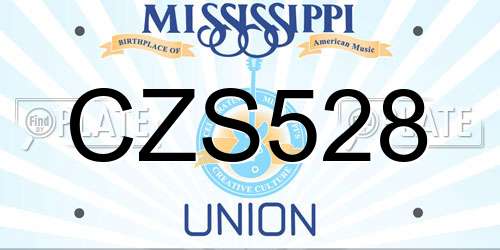 CZS528 Mississippi License Plate