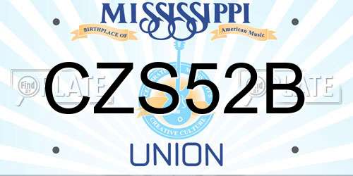 CZS52B Mississippi License Plate