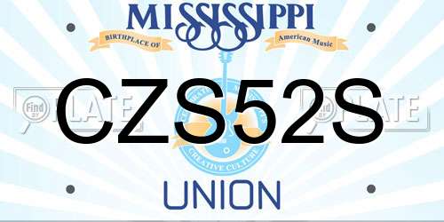 CZS52S Mississippi License Plate