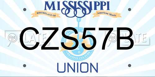 CZS57B Mississippi License Plate