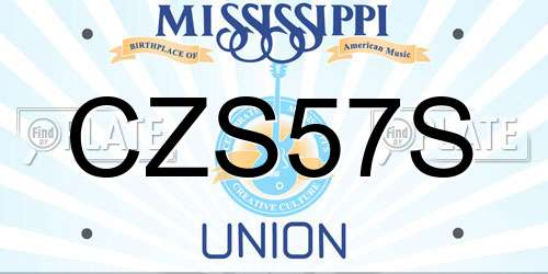 CZS57S Mississippi License Plate