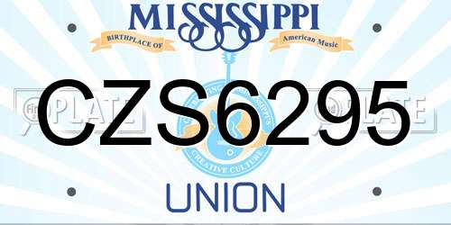 CZS6295 Mississippi License Plate