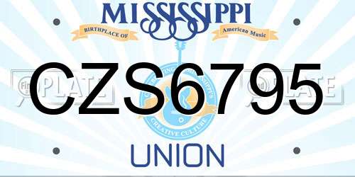 CZS6795 Mississippi License Plate