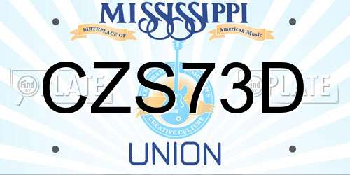 CZS73D Mississippi License Plate
