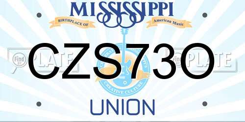 CZS73O Mississippi License Plate