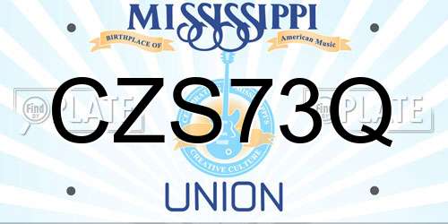 CZS73Q Mississippi License Plate