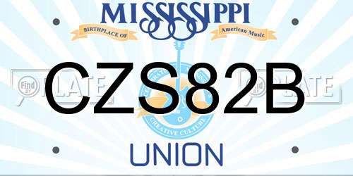 CZS82B Mississippi License Plate