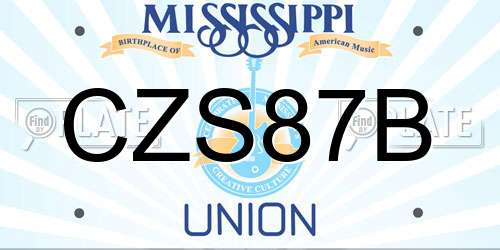CZS87B Mississippi License Plate