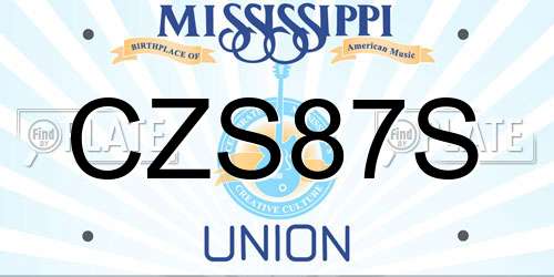 CZS87S Mississippi License Plate