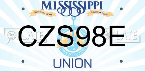 CZS98E Mississippi License Plate